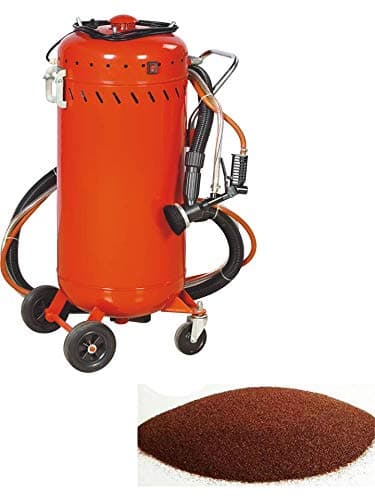 Combiné Sableuse Aérogommeuse Aspirateur mobile 106L intérieur/extérieur + Sac 25kgs d'Abrasif Garnet Mesh 80A+