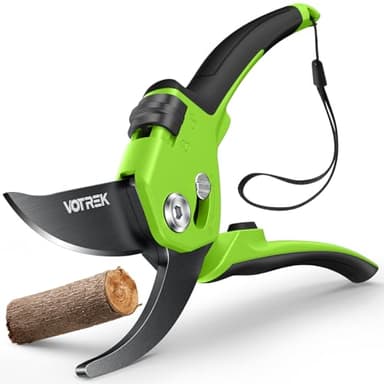 VOTREK Sécateur de Jardin Bypass Pro 21,5 cm – Pour Mains Fragiles avec Réglage Progressif, Lame SK5 & Ressort Intégré – Secateur et Ciseaux Jardinage pour Rosiers et Fruitiers –Un Cadeau Jardin Idéal