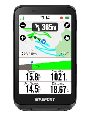 iGPSPORT BiNavi Compteur Velo sans Fil, 3,5" Tactile Fonction VO2, d'Analyse d'Entraînement, Enregistrement Continu, Détection de Mouvement, Commande Musicale et Caméra d'action, iClimb Pro, 35H