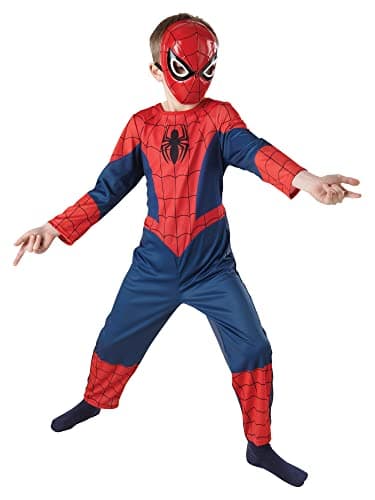 RUBIE'S SPIDER-MAN officiel - Masque Rigide pour Enfants Spider-man - Taille Unique - Masque en PVC rouge et noir avec Attache élastique - Pour, Carnaval,