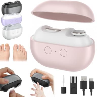 Professionnel Coupe Ongle Électrique Pied et Main, Lime à Ongle 3-en-1 avec LED, Rechargeable Silencieux, Pour Ongles Durs et Épais, Idéal pour Seniors, Adultes et Bébé