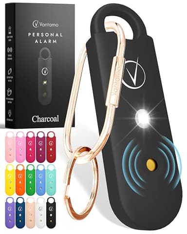 Vantamo Alarme Personnelle Anti Agression 130dB avec Double Haut-Parleur, Flash LED Puissant et Indicateur de Batterie Faible, Kit Defense Femme Compact pour Auto Defense avec Porte-clés pour Sac