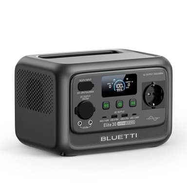 BLUETTI Elite 30 V2 Générateur Électrique Portable, Recharge de 0-100% en 70 Min, 288Wh 600W (Puissance de Surcharge 1500W), Batterie Nomade LFP, Solaire/CAC/Voiture, Pour Panne de Courant, Camping
