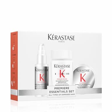 KERASTASE Première - Coffret Cheveux - Protocole Décalcifiant - Concentré Décalcifiant Ultra-Réparateur 45 ml + Bain Décalcifiant Réparateur 80 ml + Masque Filler Réparateur - Cheveux Secs & Abîmés