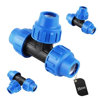 SWAWIS Raccord PP pour Tube PE 25mm, Connecteur en T pour Tuyau d'eau, Connexion PPR PVC, 3 Pièces