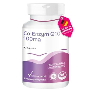 Co-Enzyme Q10 - avec 100mg de coenzyme Q10 par gélule - 90 gélules - hautement dosé - végétalien - suppléments d'Allemagne | Vitamintrend