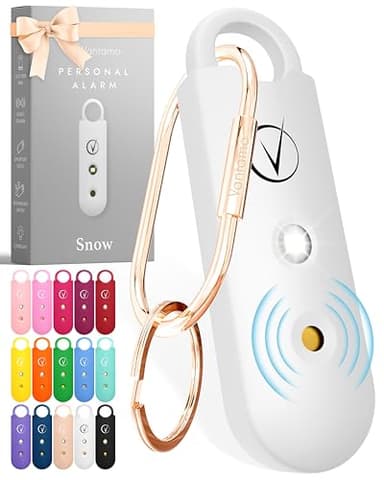 Vantamo Alarme Personnelle Anti Agression 130dB avec Double Haut-Parleur, Flash LED Puissant et Indicateur de Batterie Faible, Kit Defense Femme Compact pour Auto Defense avec Porte-clés pour Sac