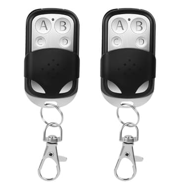 2 Pièces Telecommande Universelle Portail 433,92 MHz Télécommande Garage Code Fixe Bip Portail Sans Fil Coulissant 4 Touches Copieuse Rolling Code pour Automatique Porte de Garage et Voiture