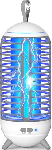 Dnenellr Lampe Anti Moustique, LED 2 en 1 UV Lampe Anti Mouche Extérieur, 1400V d'Insectes Électrique Anti Insectes, 360° Portabilité Silent Mouche Eléctrique Rechargeable USB Intérieur pour Jardin