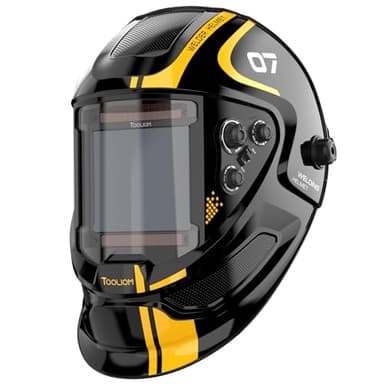 TOOLIOM Casque de soudage à Large Champ de Vision 3.94 "x3.66, Cagoule de soudage à obscurcissement Automatique en Couleurs réelles, écran de Protection Solaire 4/5-9/9-13