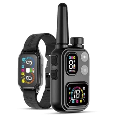 ABBIDOT 2-en-1 Collier De Dressage pour Chien - 8 Sensibilité Collier Anti Aboiement, Portée De 1500m, 4 Modes, Étanche, Rechargeable, Lumière, Verrouillage De Sécurité