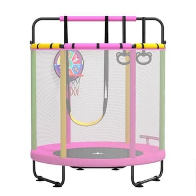 CZCPARY Trampoline pour enfants, trampoline réglable pour bébé en bas âge avec panier de basket-ball, trampoline pour tout-petits d'intérieur et d'extérieur, convient pour les cadeaux d'anniversaire