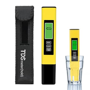 TDS Meter, 3 en 1 Testeur Eau Potable Numérique EC TDS Température avec Ecran LCD Test Dureté de l'eau Electronique 0-9999ppm Moniteur de Qualité d'eau pour Aquarium Piscine Hydroponie, Orange