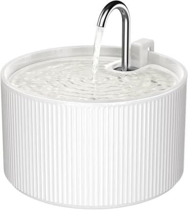 Fontaine à eau en céramique pour chat, 2,2L/74oz Fontaine à boire pour chat à l'intérieur, Distributeur d'eau automatique pour animaux de compagnie avec pompe ultra-silencieuse et filtre de rechange