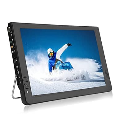 12 Pouces Téléviseur Numérique, Téléviseur Enregistreur Portable avec Support PortUSB, Fente pour Carte SD/MMC Batterie Interne Rechargeable Petite Télévision Analogique