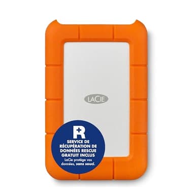 LaCie Rugged USB-C 5 To, Disque Dur Externe Portable HDD, Résistant aux chutes, chocs, la poussière, la pluie, pour Mac & PC, avec USB-C sans câble USB-A, services Rescue valables 2 ans (STFR5000800)