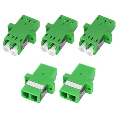 XMSJSIY Lot de 5 coupleurs LC vers APC - Adaptateur fibre optique femelle vers femelle - Convertisseur de fibre optique duplex avec ailettes de montage de panneau pour connecteur Internet