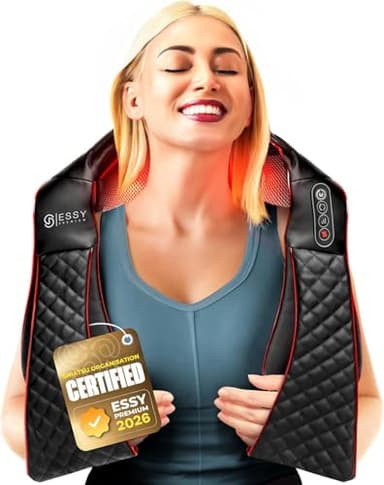 ESSY Masseur Cervical Massage Cou Épaule Nuque Massage Shiatsu Dos Appareil de Massage Cou Masseur Shiatsu Chauffant