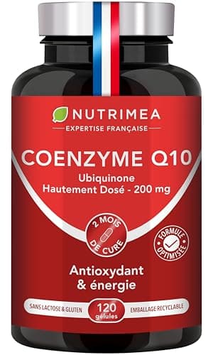 COENZYME Q10 - Précurseur de l'Ubiquinol - Puissant Antioxydant Naturel - Protecteur Anti-Age - Énergie Cellulaire - Absorption Maximale - 120 Gélules Vegan - Nutrimea - Fabriqué en France