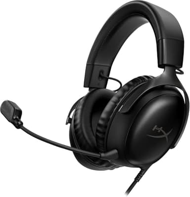 HyperX Cloud III – Casque de Gaming Filaire, PC, PS5, Xbox Series X|S, DTS, Mousse à mémoire de Forme, Microphone au Son cristallin de 10 mm, avec Suppression du Bruit, USB-C, USB-A, 3.5mm – Noir