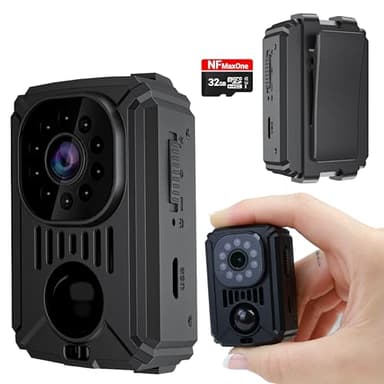 Mini Camera Espion sans WiFi – Camera de Surveillance sans Internet, Detecteur de Mouvement, Longue autonomie, Camera sans WiFi Voiture,Camera Espion Discrete, Invisible, MicroSD 32Gb, Camera Voiture