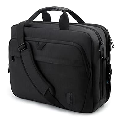 bagsmart Sacoche pour ordinateur portable de 17,3 ", extensible, pour homme et femme, sac à bandoulière pour ordinateur portable, sac de travail, voyage d'affaires, bureau, verrouillable, Noir