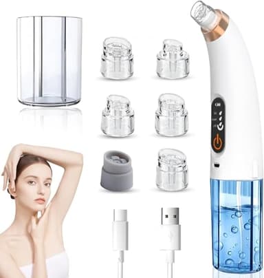 Aspirateur Point Noir Extracteur de Comédons Nettoyage des Pores avec 6 Sondes et 3 Modes, Professionnel Extracteur de Point Noir Electrique Tire Nettoyant de Pores Soin Visage