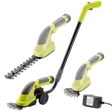 DEWINNER Coupe Bordure sans Fil 7.2V, 2 en 1 Cisailles à Gazon, Légère Tondeuse à Gazon, Batterie 1500mAh, Manche Long Télescopique Détachable, pour Couper Gazon/Buisson/Haie