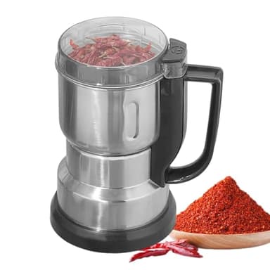 Moulin à café électrique, moulin à grains | Broyeur à poudre en acier inoxydable Broyeur à épices électrique domestique,Petit hachoir à aliments secs avec poignée pour riz et noix