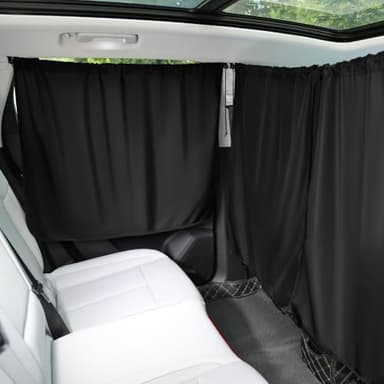 Alaoo Ensemble Rideaux de Séparation Voiture,Inclure1 PCS Rideaux de Séparation pour Voiture et 2 PCS Côtés Rideau Fenêtres,Rideau Camping Car pour SUV et véhicules généraux 140 * 80CM