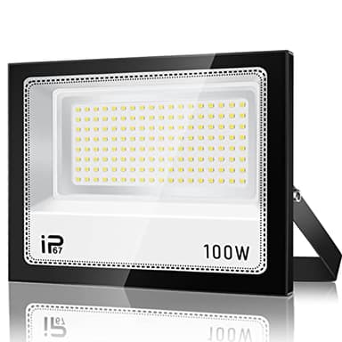 VRFMALIY Projecteur LED Extérieur 100W, 10000LM Superlumineux, IP67 Étanche, 7000K Blanc Froid pour Cour, Jardin, Garage