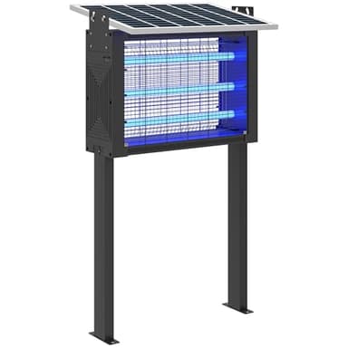 Outsunny Lampe anti-moustique 25W, piège à moustiques efficace portée 150-200 m², tue-mouches électrique LED pour usage extérieur, noir