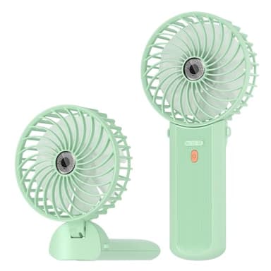 Lepwings Ventilateur portable, mini ventilateur USB rechargeable avec 4 vitesses et 16h d'autonomie, silencieux et pliable, ventilateur de cou pour maison, bureau, voyage, été - vert menthe