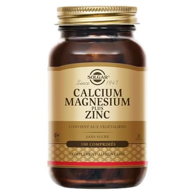 Solgar Calcium Magnésium Zinc - Os et Articulations - Fonction musculaire - Trio essentiel pour les os - Santé osseuse - Complément Alimentaire - Flacon de 100 comprimés