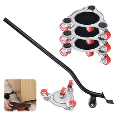 Kit de Déplacement de Meubles à roulettes, Chariot et Lève-Meubles Améliorés, 400 kg, roulettes Pivotantes à 360°, Patins Professionnels pour Canapé, Machine à Laver, Garde-Robe, Réfrigérateur, Piano