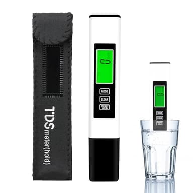 TDS Meter, 3 en 1 Testeur Eau Potable Numérique EC TDS Température avec Ecran LCD Test Dureté de l'eau Electronique 0-999ppm Moniteur de Qualité d'eau pour Aquarium Piscine Hydroponie, Blanc