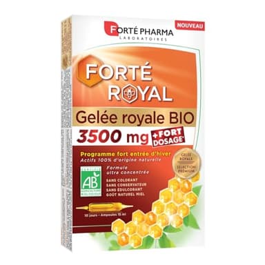 Forté Pharma - Gelée Royale Bio 3500 mg BIO | Complément Alimentaire à base de Gelée Royale Bio - Immunité | 10 ampoules = Cure 10 jours