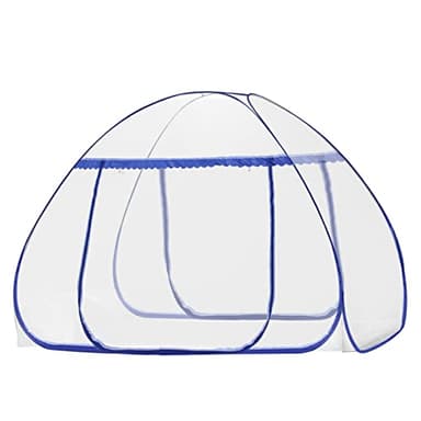 LEMESO Moustiquaire de Lit Pop Up Pliable en Polyester, Forme de Dôme pour Intérieur et Extérieur avec Fermeture à Glissière, Accessoires de Literie 180 * 200 * 150CM
