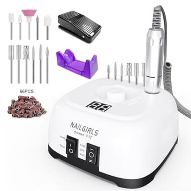 NAILGIRLS Ponceuse pour Ongles Professionnelle 35000RPM 11 en 1, Vitesse Réglable et Portable, avec Écran LCD pour Pédicure/Manucure et Pédale, Puissante et Silencieuse, pour Salon/Maison