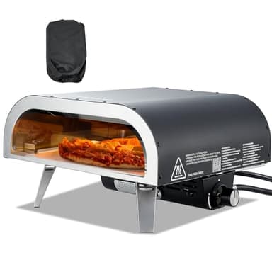 VEVOR Four à pizza portable pour extérieur, four à gaz 30,5 cm, poêle à propane avec pieds pliables pour camping en plein air, avec pulvérisateur en fer, pour patio et jardin, noir