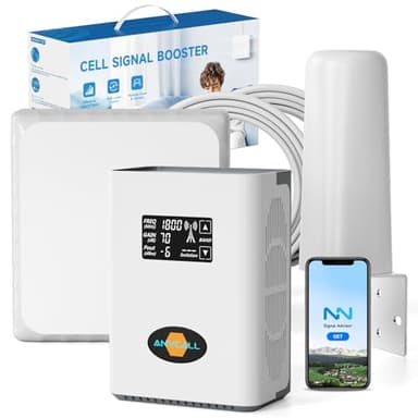 ANYCALL Amplificateur 5G 4G LTE 3G GSM sur la Bande 3, 7, 8 et 20 pour la Maison, pour Orange SFR Free Bouygues Télécom et Plus, Amplificateur Reseau Mobile avec Antenne Omnidirectionnelle