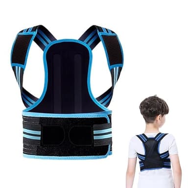 Correcteur De Posture pour Le Dos Droit pour Enfants Et Adolescents Ceinture Lombaire Ajustable Corset Orthopédique Scoliose Infantile Correction De La Cyphose(Blue,M)