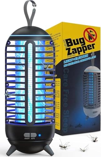 Dnenellr Lampe Anti-Moustique Rechargeable sans Fil, 2 en 1 Tue-Mouche Électrique USB, IP65 Étanche pour Intérieur, Extérieur, Balcon et Camping