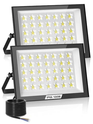 Projecteur LED Exterieur 100W 2 Pièces,10000LM Super Lumineux Spot LED Extérieur,6500K Blanc Froid Spot Extérieur Puissant,IP66 Étanche Eclairage Exterieur pour Jardin, Terrasse, Garage, Terrasse