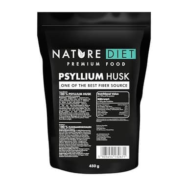 Nature Diet Téguments de Psyllium Blond | 450 g | Riche en Fibres | Vegan, Sans Gluten & Sans Lactose | Pour Régime Keto & Low-Carb | Idéal pour Boissons & Recettes