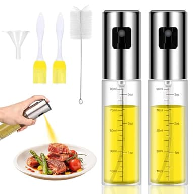 Woobroo Spray Huile Cuisine, 2 Pièces 100ML Air Fryer Oil Spray Huile Cuisine, Huile en Spray Cuisine Alimentaire Pour Et Friteuse D'air Anti Goutte, Convient Pour le Barbecue et les Grillades