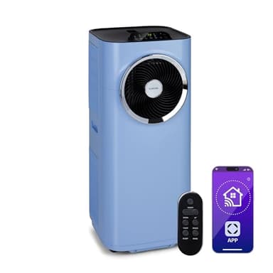 Klarstein Mini Climatiseur Mobile Silencieux, Portable 5 en 1, Purificateur et Elimination des Odeurs, Mode Nuit, Déshumidificateur d'Air, Faible Conso, 10K BTU