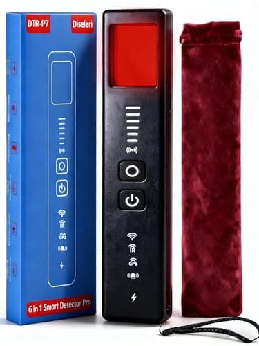 Diseleri Détecteur de Caméra Cachée 5 en 1 – Détecteur de Micro Espion, Détecteur de Micros GPS, Détecteur RF sans Fil, 6 Niveaux de Sensibilité, Alarme de Sécurité pour Maison, Bureau, Hôtel