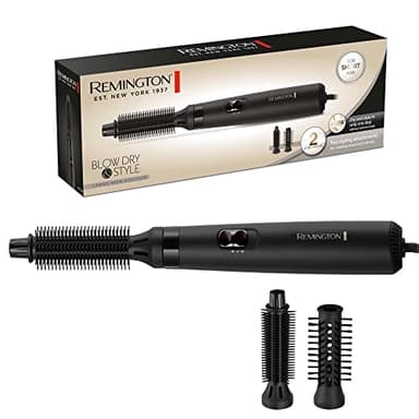 Remington Brosse Soufflante [Idéale Cheveux Courts] Blow Dry & Style (400W, Température variable, 2 brosses rondes 19 et 25mm, Cordon Rotatif) AS7100