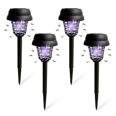 Lampe Anti-Moustique Extérieure Solaire, Anti-Moustique Solaire 2 Modes Éclairage Intelligent, Sécurité Renforcée, Portable pour Jardin/Terrasse/Balcon